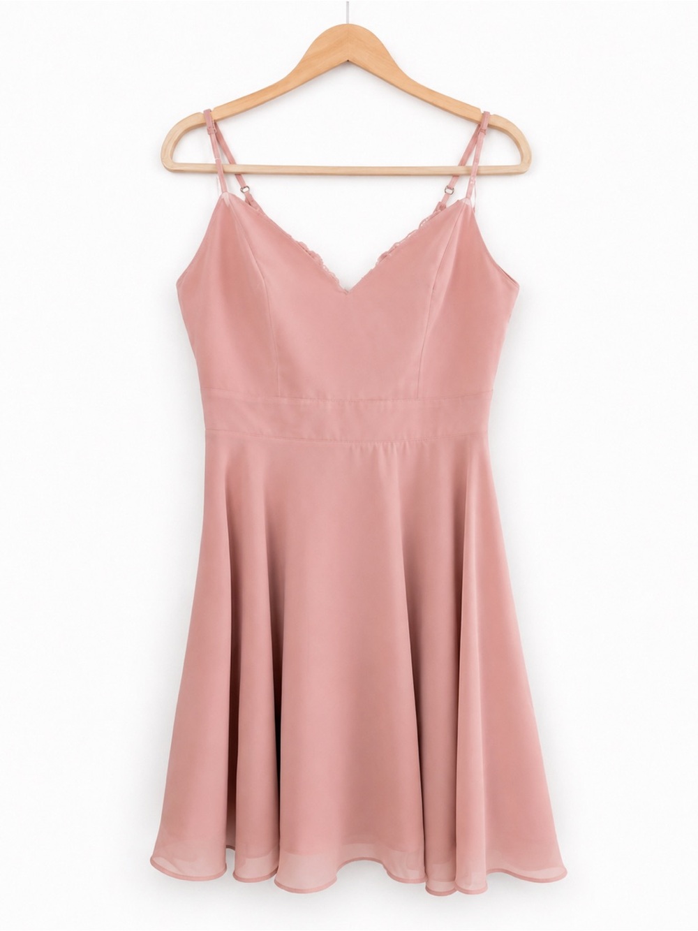 ✨ Lulus Blush Pink Lace Back Skater Dress Formal Homecoming Prom Bridesmaid M ✨